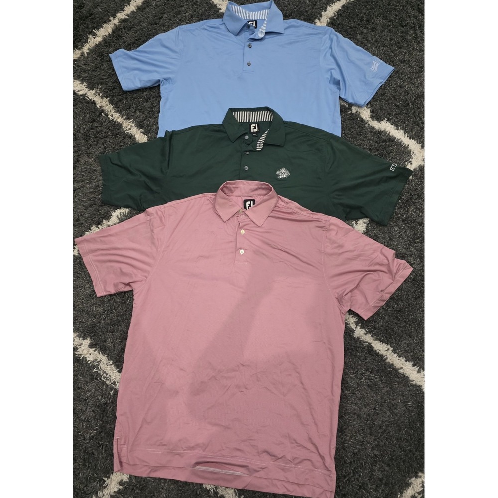 Men's FootJoy FJ Polo Shirts Sz M Set Of 3 Short Sleeve Collard Golf